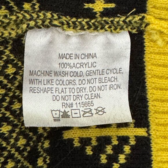 Harry Potter Hufflepuff Ugly Holiday Sweater - BoxLunch Exclusive MENS Sz Med - Picture 6 of 7